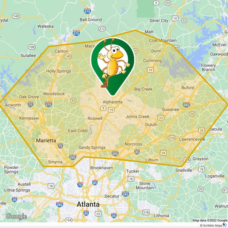 Got Bugs Service Area Map Northern Atlanta Suberbs